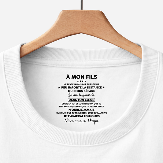 8962AFR1 tee shirt personnalise texte a l_interieur du col blanc pour femmehomme a mon fils et a ma fille 8962aatebb