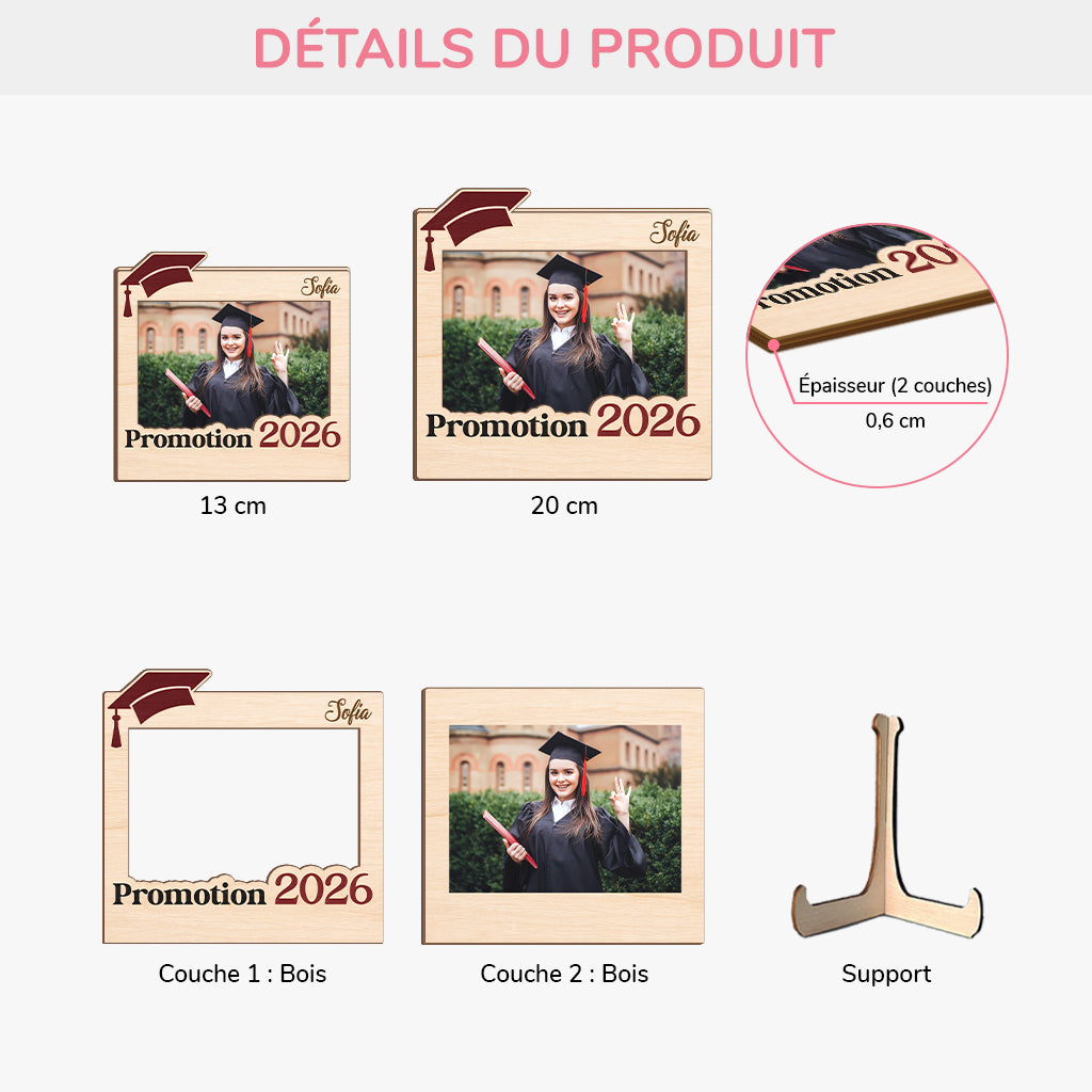 8983QFR3 plaque en bois personnalisable avec photo cadeau pour diplome universitaire_ 8983qadcs