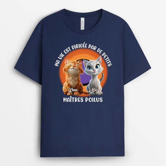 8986AFR1 ma vie avec des petits maitres poilus tee shirt personnalise chat 8986aaqpd