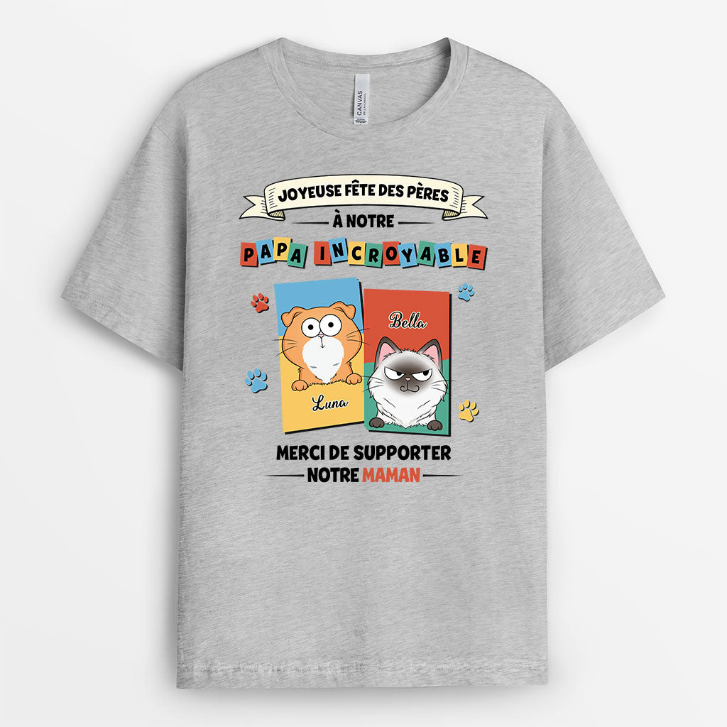 8989AFR1 t shirt personnalisable chat joyeuse fete des peres a mon papa chat 8989aavld_2