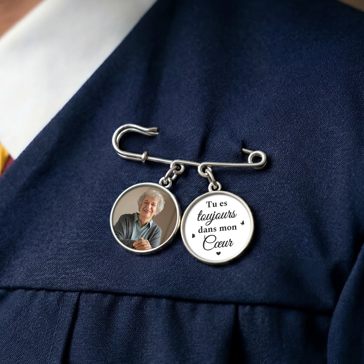 9006AFR2 broche personnalisee avec photo cadeau diplome_ je marche avec toi 9006ajapas