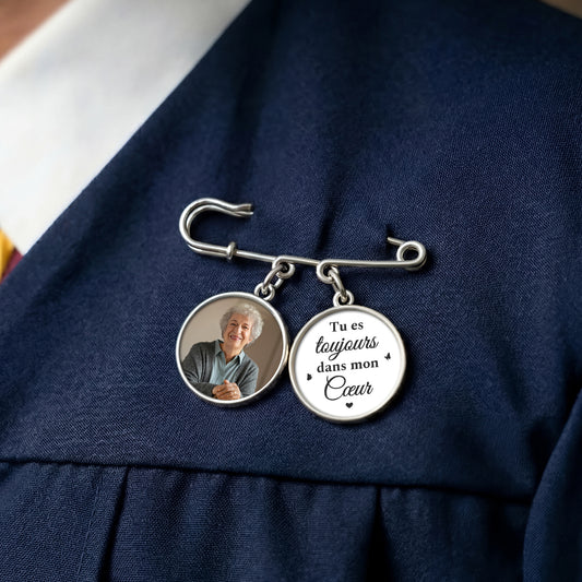 9006AFR2 broche personnalisee avec photo cadeau diplome_ je marche avec toi 9006ajapas