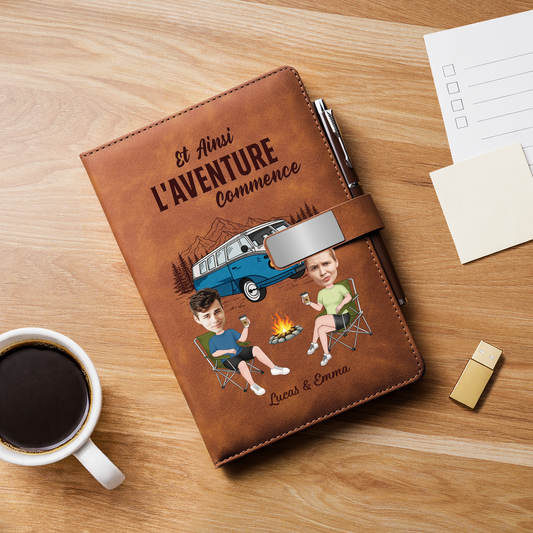 9031MFR2 effet dimpression 3d coffret carnet en cuir personnalise couple creer des souvenirs au camping 9031motfcg