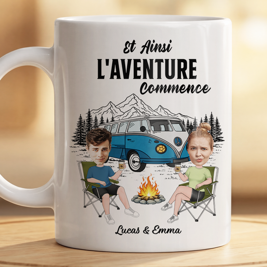 9031MFR2 mug personnalise couple dessin creer des souvenirs au camping 9031mtfcg