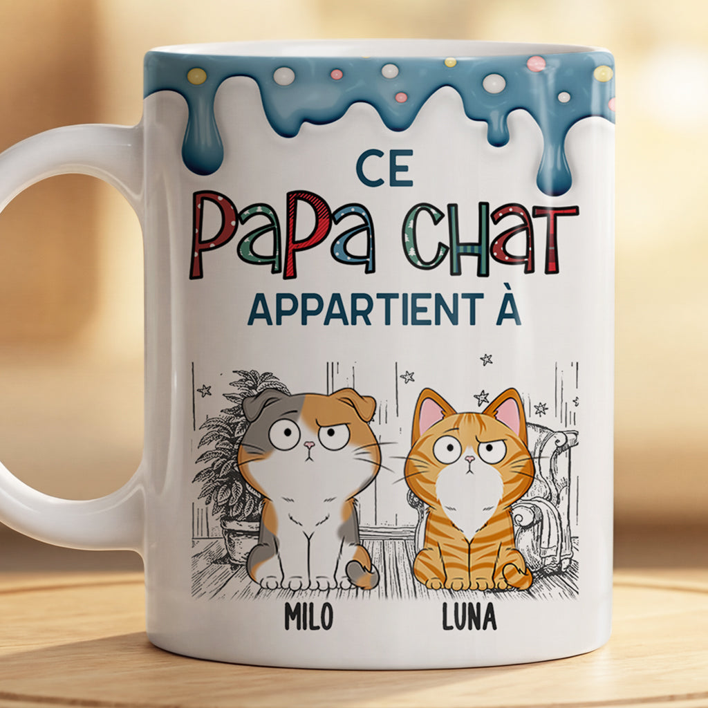 9036MFR2 effet dimpression 3d mug personnalise chat papa chat maman chat appartent a 9036mafod