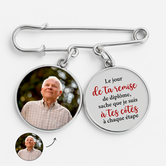 9047AFR1 broche personnalisee avec photo commemorative cadeau diplome papa maman a tes cotes 9047ajsfwa