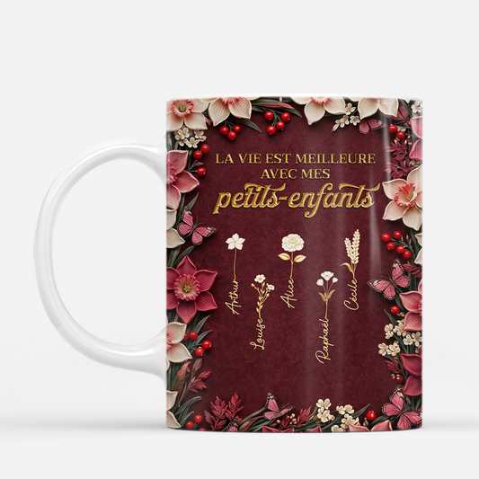 9051MFR2 effet dimpression 3d tasse personnalisee papy mamie vie meilleure avec petit enfant 9051mtena