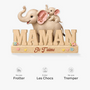 9072AFR3 effet dimpression 3d je taime maman papa elephant bloc acrylique personnalise 9072arcqpa