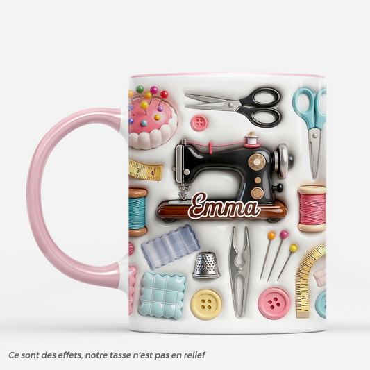 9073MFR1 effet dimpression 3d mug personnalise femme cadeau pour une passionnee de couture_ 9073m