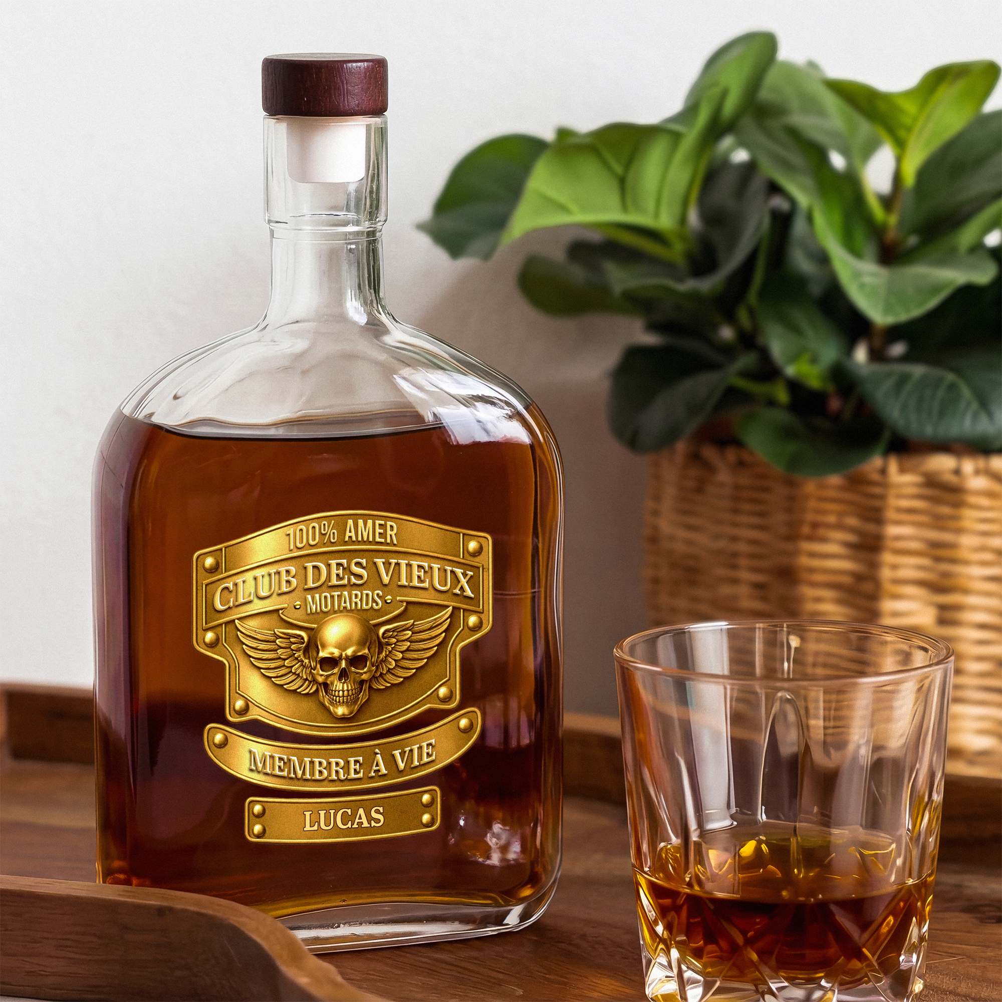 9082AFR2 effet dimpression 3d bouteille de whisky personnalisee homme cadeau vieux motards 9082aiae5b