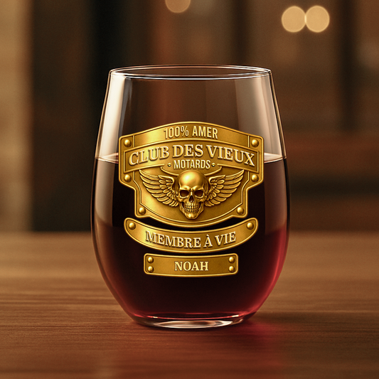 9082IFR1 effet dimpression 3d verre a vin sans pied personnalise homme cadeau vieux motards 9082iae5b