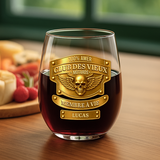 9082IFR2 effet dimpression 3d verre a vin sans pied personnalise homme cadeau vieux motards 9082iae5b