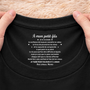 9093AFR2 t shirt personnalise texte a l_interieur du col noir a mon filsfille tu es aime 9093aa8ema