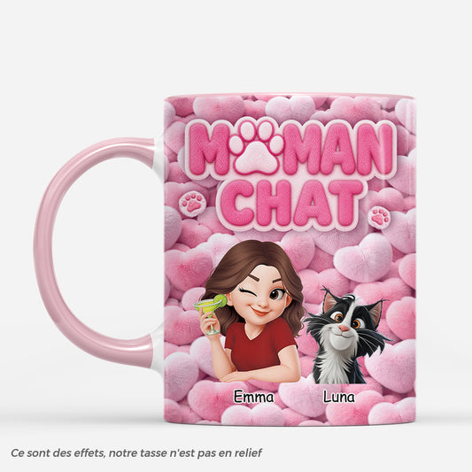 9096MFR1 effet dimpression 3d mug personnalise chat cadeau maman chat papa chat 9096madwd