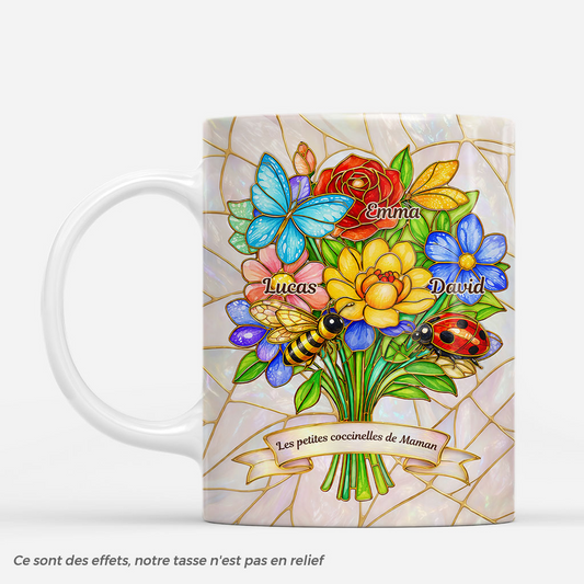9105MFR1 effet dimpression 3d petite coccinelle dans le jardin de maman mamie mug personnalise maman 9105mcqla