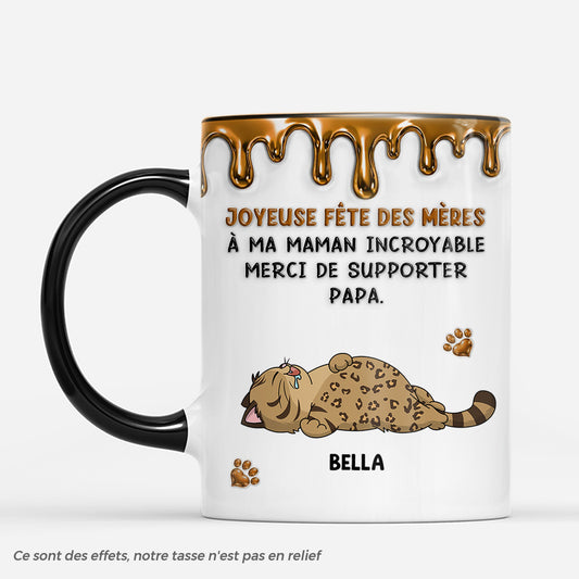 9124MFR1 effet dimpression 3d mug personnalise chat bonne fete des maman chat papa chat 9124maysd