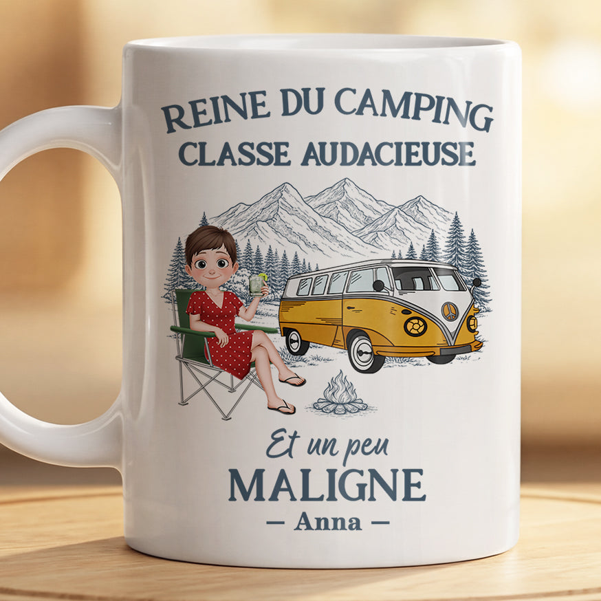 9133MFR2 reine du camping classe mug personnalise prenom 9133mtlca