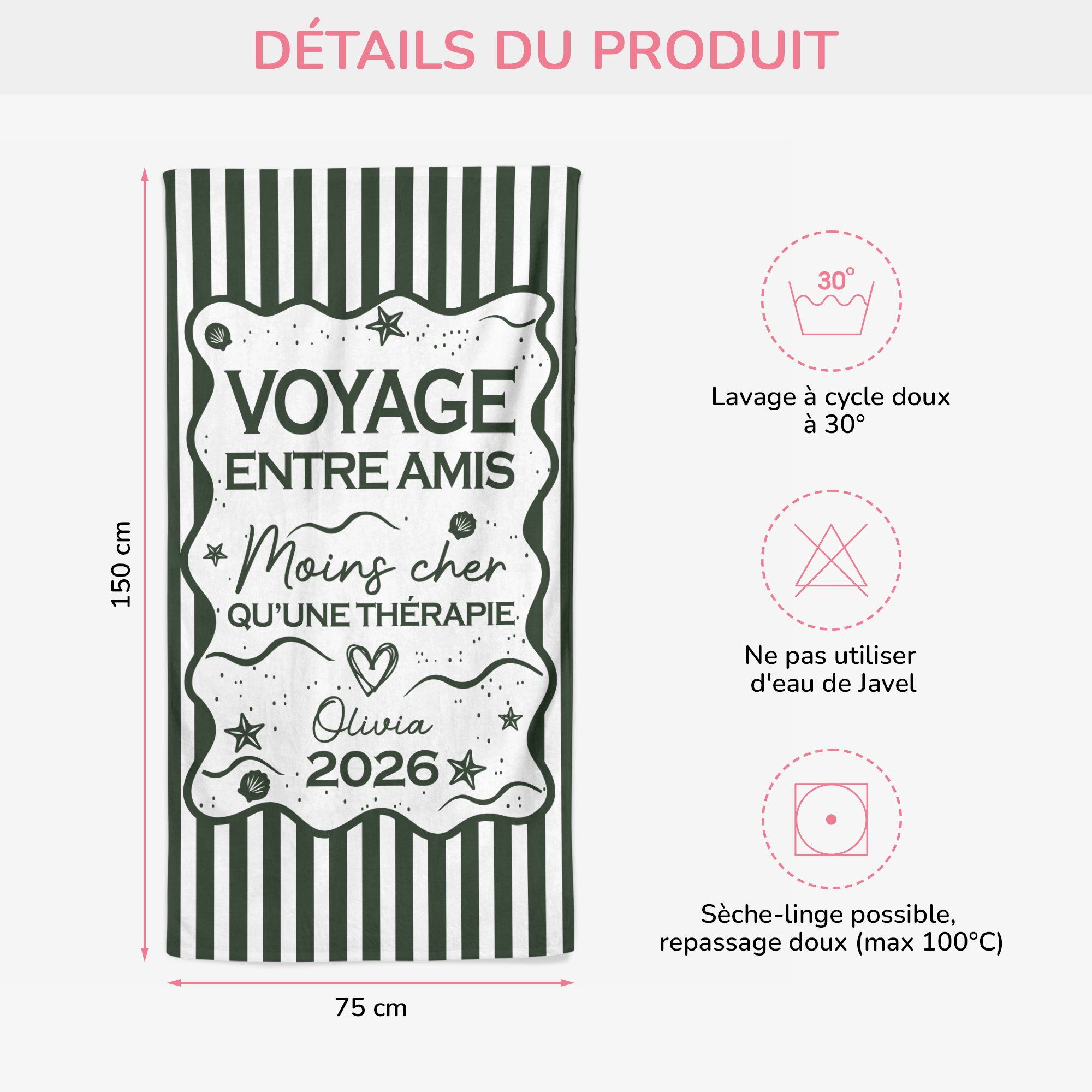 9150BFR3 serviette de plage personnalisee voyage en ete moins cher qu_une therapie 9150bsctf
