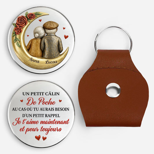 9165AFR1 effet dimpression 3d calin de poche personnalise cadeau couple je taime maintenant et pour toujours 9165aj3dtg