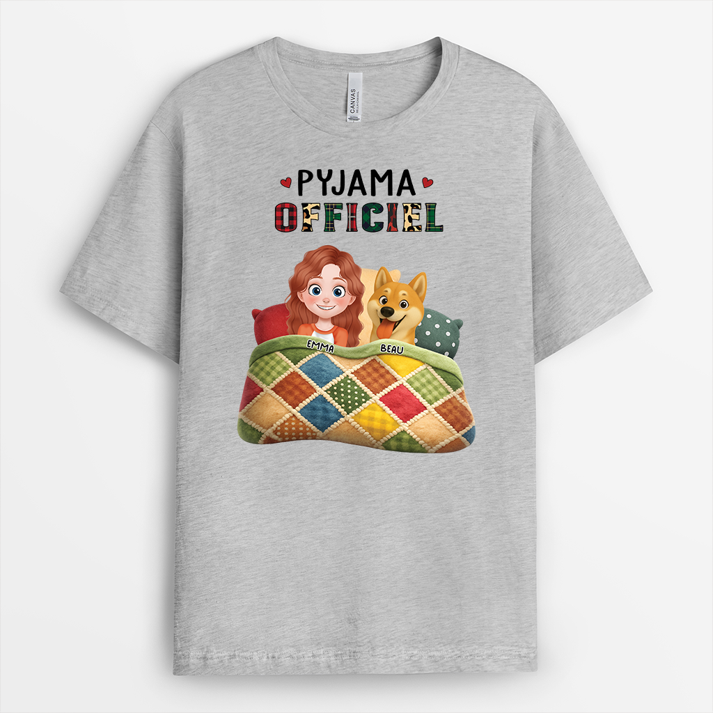 9171AFR2 effet dimpression 3d t shirt personnalise chien pyjama officiel du sommeil 9171a8h5c
