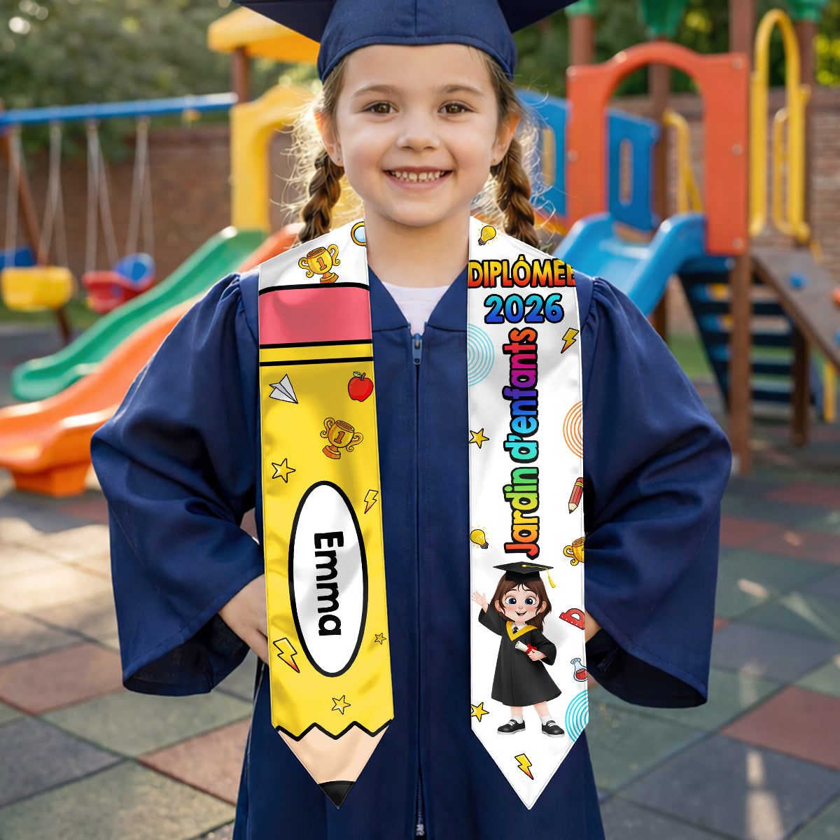 9207AFR2 echarpe remise de diplome maternelle personnalisee cadeau avec dessin pour enfant 9207ab6fgk_03cf915c acd1 4166 883b 88caebc5e1b1