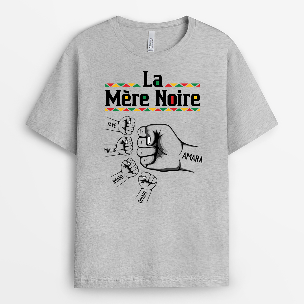 9219AFR2 tee shirt personnalise cadeau maman et papa couleur claire le pere noir 9219atfzb