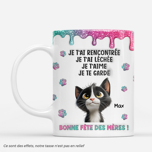 9225MFR1 effet dimpression 3d mug personnalise chat bonne fete des meres cadeau fan de chat 9225m8ead