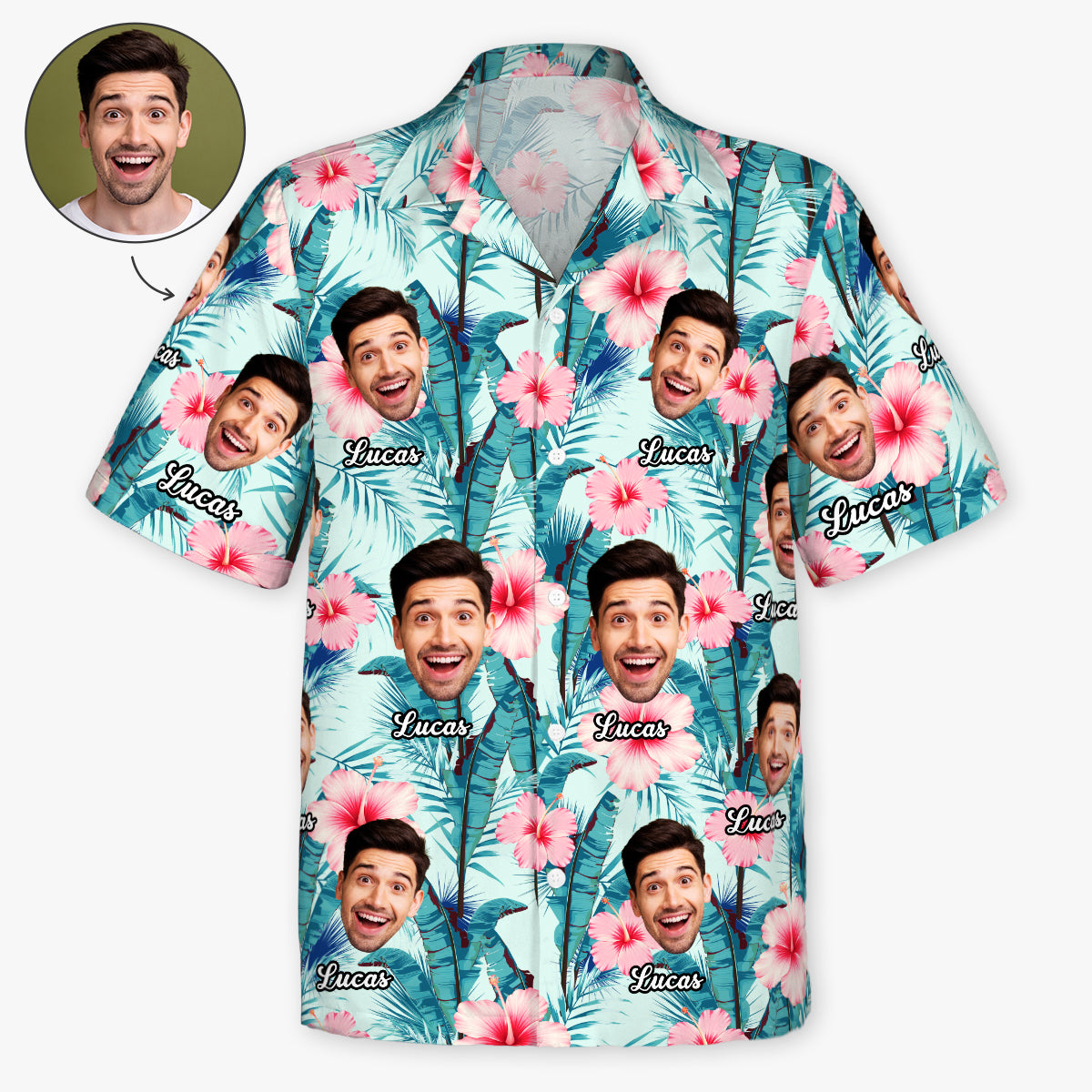 9241AFR1 chemise hawaienne personnalisee photo cadeau humour pour homme et femme 9241aa6dwa