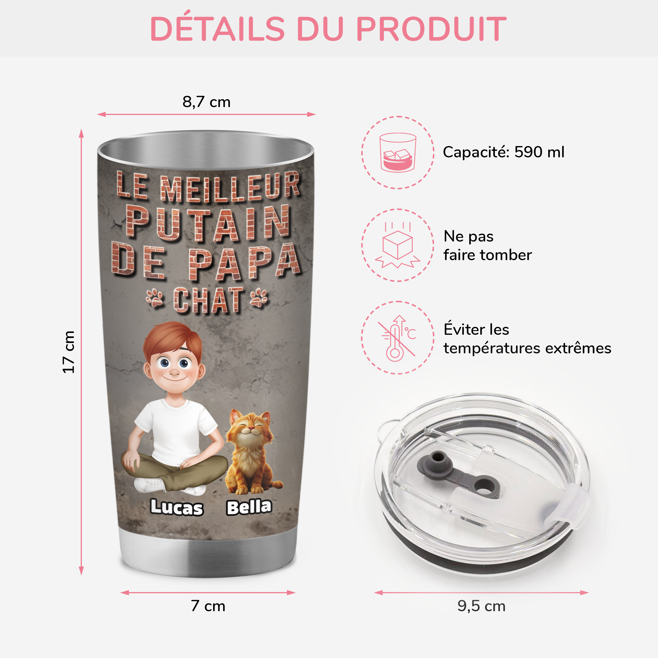 9249TFR3 effet dimpression 3d mug isotherme personnalise 590ml avec chat meilleure maman chat 9249tte1d