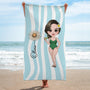 9268BFR2 serviette de plage a personnaliser_ femme cadeau pour voyage en ete 9268bspza