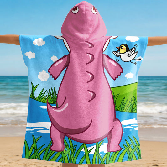 9269AFR2 serviette de plage enfant personnalisee_ avec capuche cadeau dinosaure pour ete 9269absdak