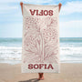 9279BFR1 serviette de plage personnalisable_ avec fleur cadeau ete femme_ 9279bavca_1