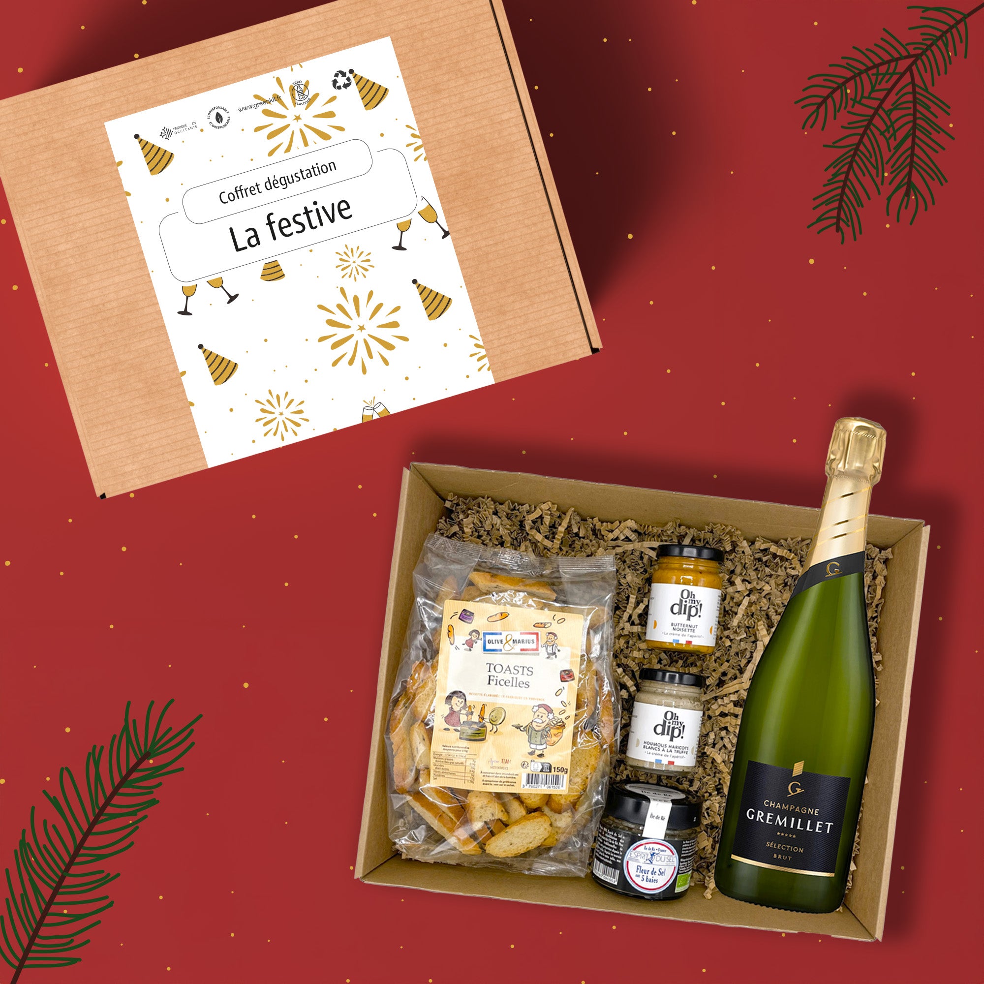 Un coffret cadeau raffiné (vin, champagne ou gourmand)