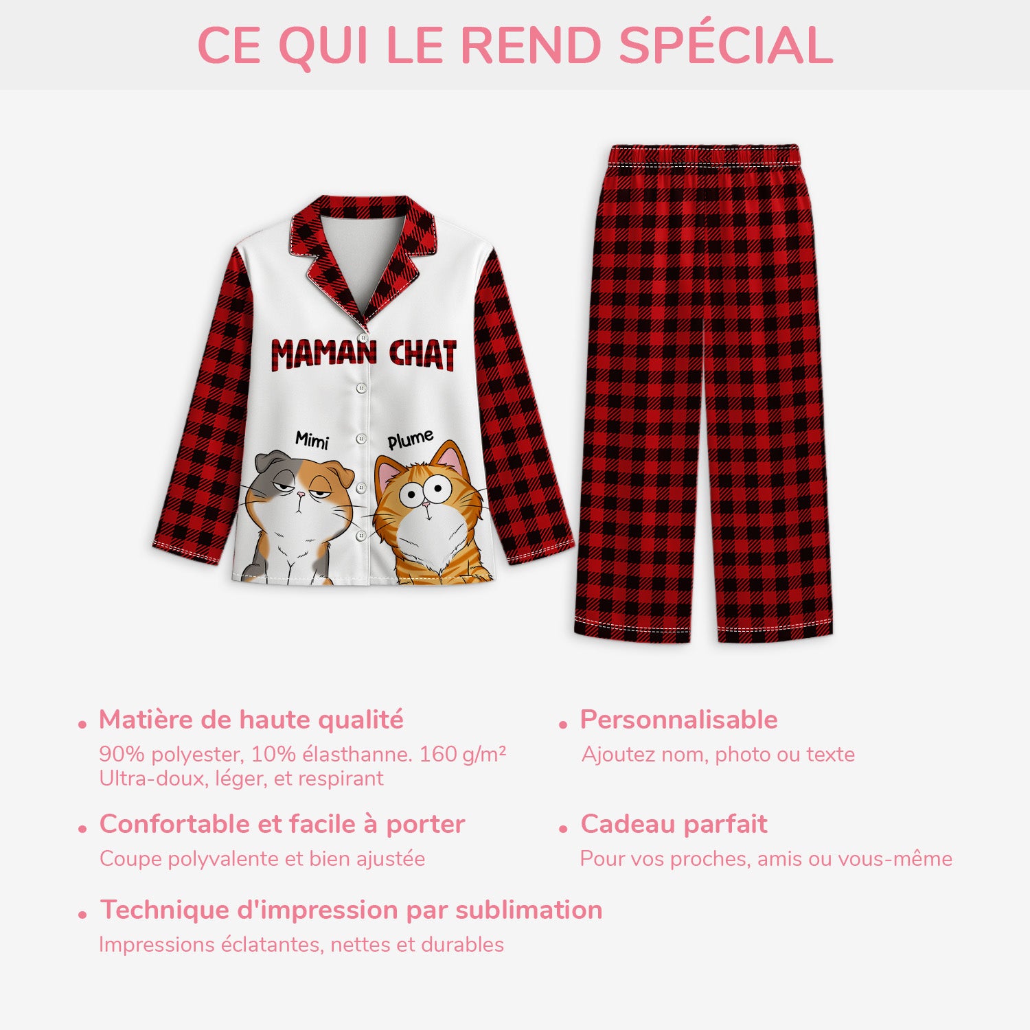 Nuisette ultra douce à soutien intégré carreaux roses | la Vie en Rose Nuisette ultra douce à soutien intégré carreaux roses | la Vie en Rose