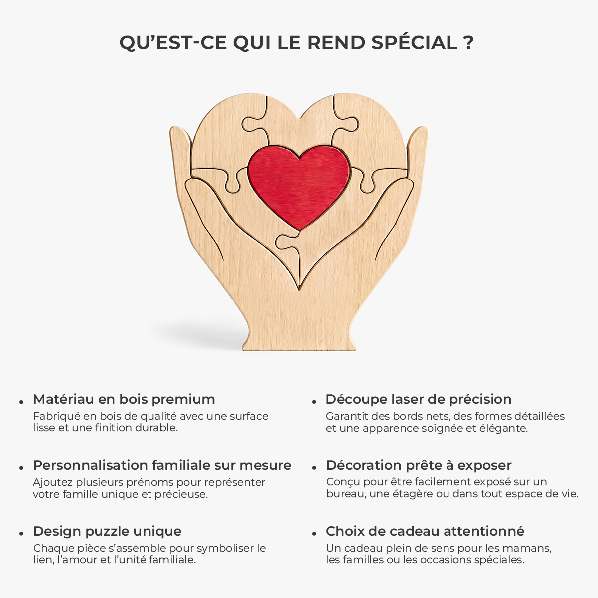 Puzzle Famille Bois Personnalisé - Ensemble Nous Formons Une Famille ...
