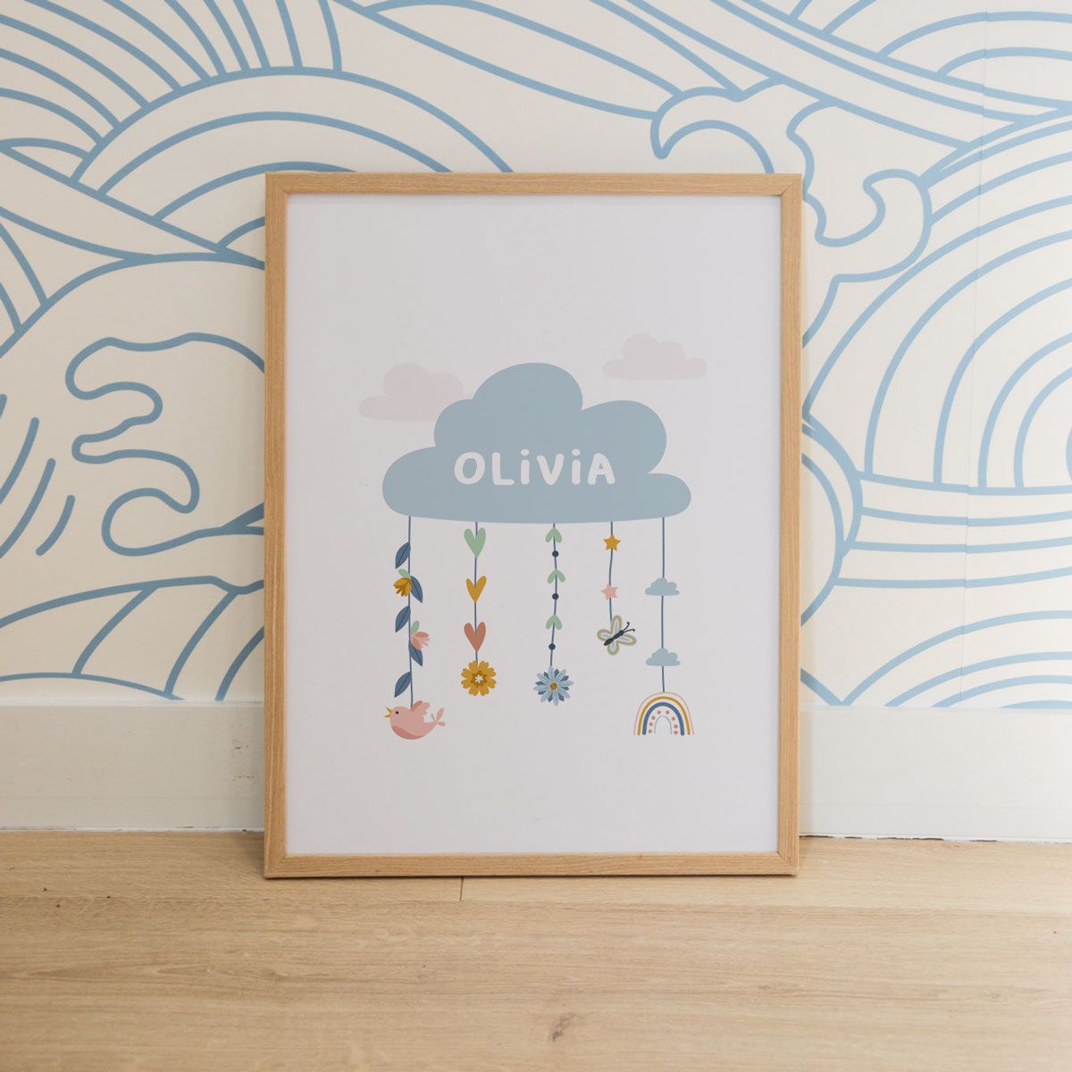 Affiche Nuage Personnalisée avec Prénom Enfant