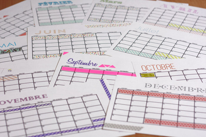 Calendrier familial fait main 