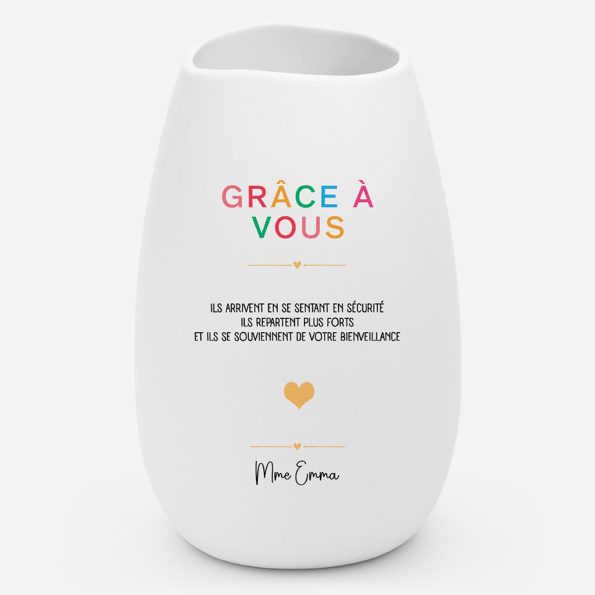 Vase Personnalisable Céramique Mate Pour Professeur - Grâce À Vous 商品缩略图