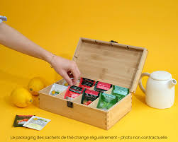 Boîte à thé en bois personnalisée