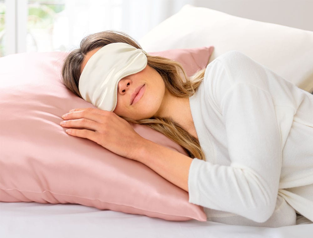 Masque de nuit lesté en soie