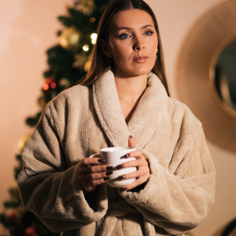 Peignoir en coton bio ultra-moelleux