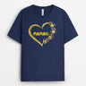 T-shirt Le cœur de Mamie Maman Mains Colorées Personnalisé