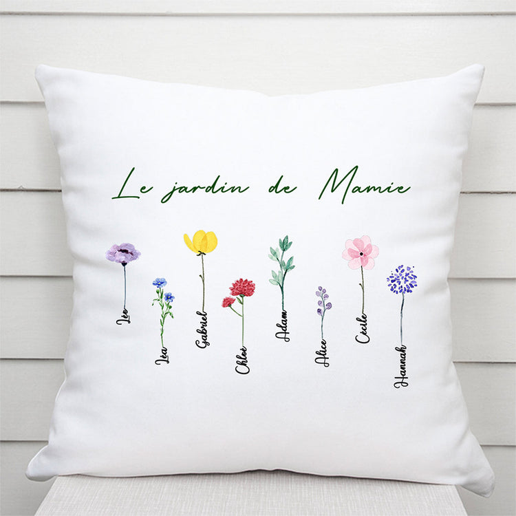 Coussin Le Jardin de Mamie Maman Personnalisé