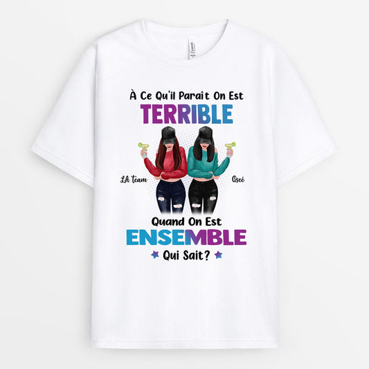 0125AFR1 Cadeau Personnalise T shirt Soeurs Meilleures Amies_ee5b0d2f 52ca 4a22 81ec a70711daf818