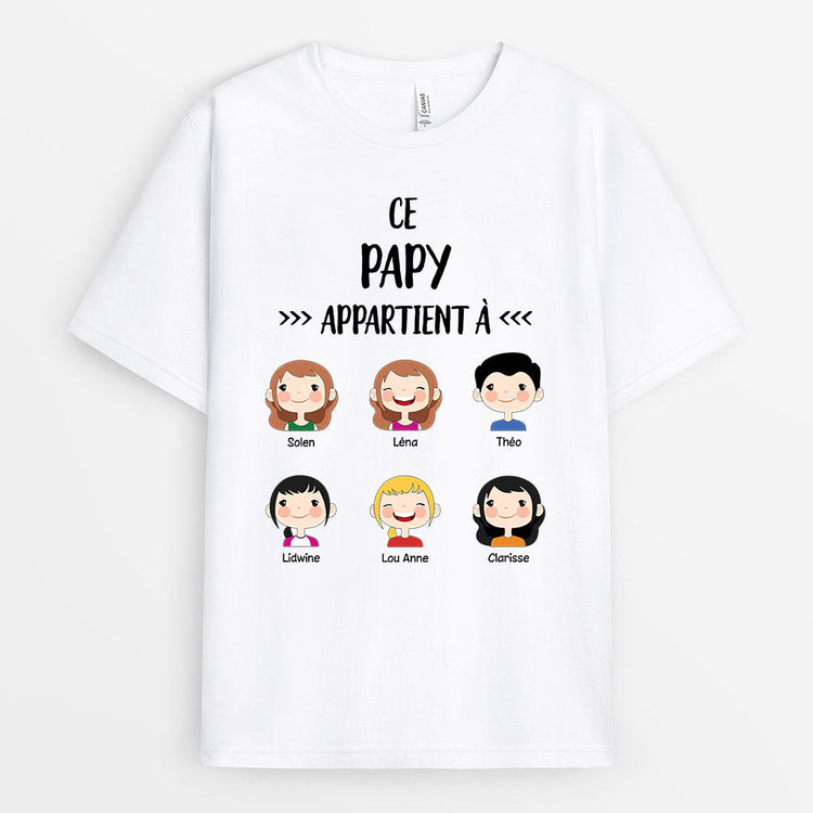 T-shirt Ce Papi Appartient À Visage D'enfants Personnalisé