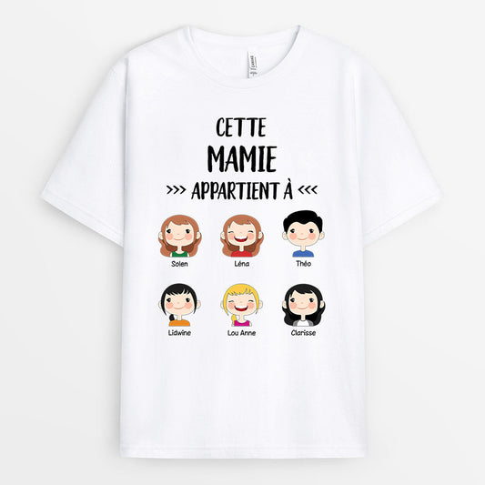 0141AFR2 present Personnalise T shirt enfants maman mamie_e14c37cf c4b4 4e12 9234 f86a36141b89