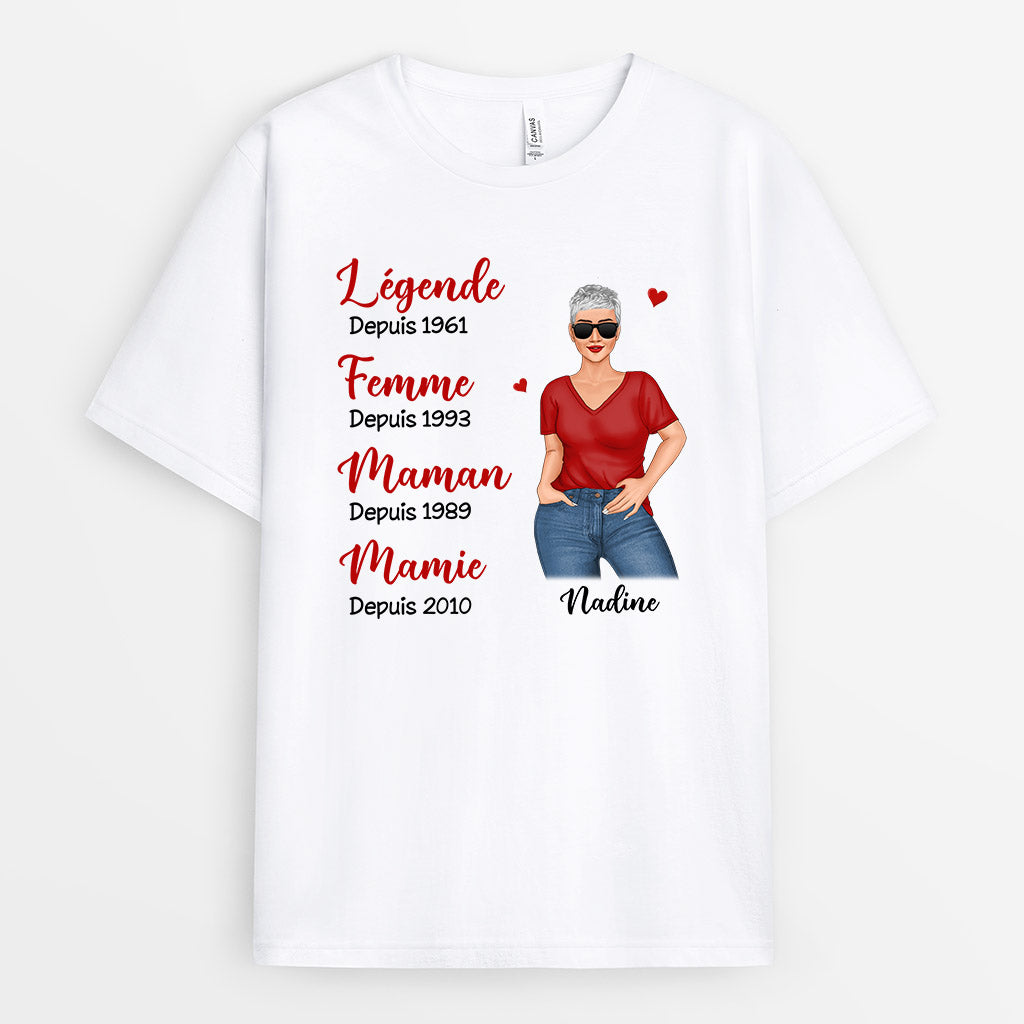 0198AFR1 present personnalisable T shirt femme maman mamie texte_c1be50e4 7d67 4831 aba0 070fa181ce41