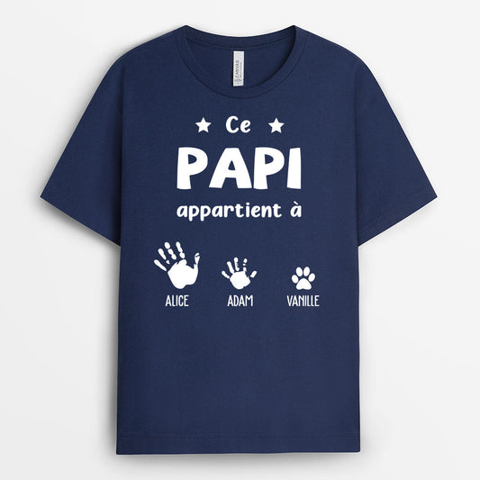 0256A140BFR1 cadeau personnalisable T shirt mains papa papi_42893055 a605 4323 aa4c cc843eee6677