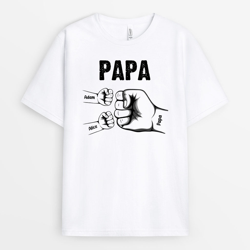 0263A100BFR1 cadeau personnalisable T shirt poing papa papi_312a1e1c ed06 42bc ad49 651aa630b764