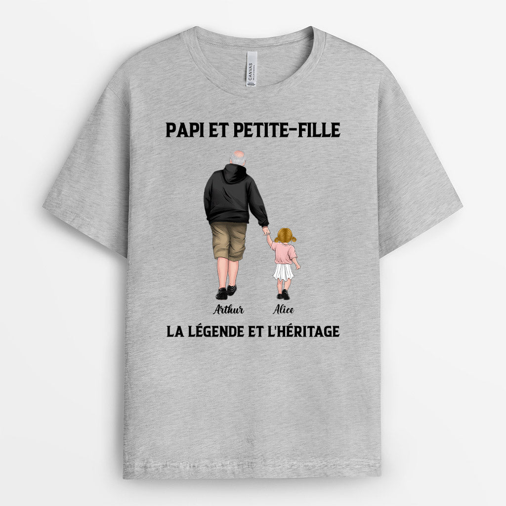 T shirt Papi Papa Petits Enfants La L gende L h ritage Personnalis T shirt Papi Papa Petits Enfants La L gende L h ritage Personnalis